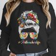 Art Teacher Life Messy Bun Back To School Art Teacher Women Crewneck Sweatshirt, funny design