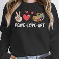 Art Teacher Peace Love Art For Artists And Painters Women Crewneck Sweatshirt, funny design Art Teacher Peace Love Art For Artists And Painters Women Crewneck Sweatshirt, funny design
