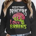 Assistant Principals Love Brains Zombie Teacher Halloween Women Crewneck Sweatshirt, funny design