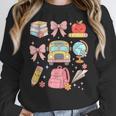 Back To School Coquette Teacher Women Girl Kindergarten PreK Women Crewneck Sweatshirt, funny design Back To School Coquette Teacher Women Girl Kindergarten PreK Women Crewneck Sweatshirt, funny design