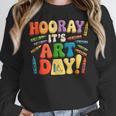 Back To School Hooray It's Art Day Art Teacher Artist Women Crewneck Sweatshirt, funny design