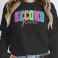 Back To School Neon Checkered Second Grade Colorful Teacher Women Crewneck Sweatshirt, funny design Back To School Neon Checkered Second Grade Colorful Teacher Women Crewneck Sweatshirt, funny design