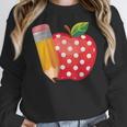 Back To School Pencil And Apple Teacher Student Women Crewneck Sweatshirt, funny design Back To School Pencil And Apple Teacher Student Women Crewneck Sweatshirt, funny design