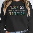 Back To School Progress Over Perfection Motivational Teacher Women Crewneck Sweatshirt, funny design
