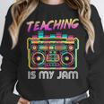 Back To School Retro Teaching Is My Jam 80s Teacher Boombox Women Crewneck Sweatshirt, funny design