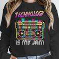 Back To School Retro Technology Is My Jam 80's Teacher Women Crewneck Sweatshirt, funny design Back To School Retro Technology Is My Jam 80's Teacher Women Crewneck Sweatshirt, funny design