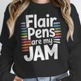 Back To School Teacher Flair Pens Are My Jam Women Crewneck Sweatshirt, funny design Back To School Teacher Flair Pens Are My Jam Women Crewneck Sweatshirt, funny design