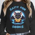 Batty About Books Lover Teacher Librarian Bookish Halloween For Men Women Kids Women Crewneck Sweatshirt, funny design