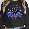 Blue Bobcats School Spirit Coquette Bow Mascot Teacher Women Crewneck Sweatshirt, funny design