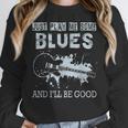 Blues Music Band Lover Vintage Guitar Teacher Blues Women Crewneck Sweatshirt, funny design