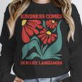 Boho Flower ESL Teacher Kindness Comes In Many Languages Women Crewneck Sweatshirt, Esl Teacher Gifts, funny design