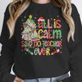 Book Tree All Is Calm Said No Teacher Ever Christmas Women Crewneck Sweatshirt, funny design