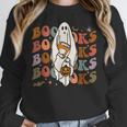 Booooks Ghost Halloween Groovy Vintage Teacher Book Reading Women Crewneck Sweatshirt, Groovy Teacher Gifts, funny design Booooks Ghost Halloween Groovy Vintage Teacher Book Reading Women Crewneck Sweatshirt, Groovy Teacher Gifts, funny design