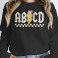 Boys Girls Teachers ABCD Rock Graphic Back To School Class Women Crewneck Sweatshirt, funny design