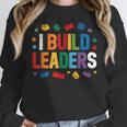 I Build Leaders Bricks Building Blocks Teacher Brick Builder Women Crewneck Sweatshirt, funny design