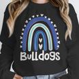 Bulldogs School Mascot Rainbow Teacher Lover Women Crewneck Sweatshirt, funny design