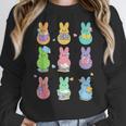 Bunny Reading Books Easter Day Librarian Teacher Book Women Crewneck Sweatshirt, Easter Teacher Gifts, funny design