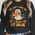 You Can't Scare Me I Teach First Grade Halloween Teacher Women Crewneck Sweatshirt, First Grade Teacher Gifts, funny design