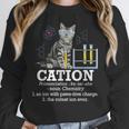 Cation Chemistry Humor Science Teacher Cat Pun Women Crewneck Sweatshirt, Science Teacher Gifts, funny design