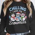 Chillin With My Snowmie Women Christmas Snowman Teacher Snow Women Crewneck Sweatshirt, funny design Chillin With My Snowmie Women Christmas Snowman Teacher Snow Women Crewneck Sweatshirt, funny design