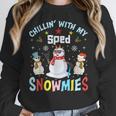 Chillin With My Sped Snowmies Teacher Student Christmas Women Crewneck Sweatshirt, funny design Chillin With My Sped Snowmies Teacher Student Christmas Women Crewneck Sweatshirt, funny design