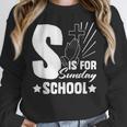 Christian Teacher S Is For Sunday School Essentials Women Crewneck Sweatshirt, funny design Christian Teacher S Is For Sunday School Essentials Women Crewneck Sweatshirt, funny design