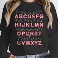 Christmas Alphabet Candy Cane Teachers Students Candy Cane For Men Women Kids Women Crewneck Sweatshirt, funny design