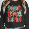 Christmas Coquette Bow Teacher Teach Love Inspire Women Crewneck Sweatshirt, funny design Christmas Coquette Bow Teacher Teach Love Inspire Women Crewneck Sweatshirt, funny design
