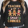 Christmas Teacher Of Smart Cookies Gingerbread Man Teaching Women Crewneck Sweatshirt, funny design Christmas Teacher Of Smart Cookies Gingerbread Man Teaching Women Crewneck Sweatshirt, funny design