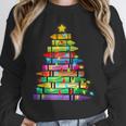 Christmas Tree Made Of Crayons School Teacher Life Student Women Crewneck Sweatshirt, funny design