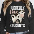 Cow Teacher Lover Women Crewneck Sweatshirt, funny design Cow Teacher Lover Women Crewneck Sweatshirt, funny design