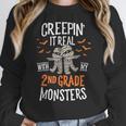 Creepin It Real With My 2nd Grade Monsters Halloween Teacher For Men Women Kids Women Crewneck Sweatshirt, 2nd Grade Teacher Gifts, funny design Creepin It Real With My 2nd Grade Monsters Halloween Teacher For Men Women Kids Women Crewneck Sweatshirt, 2nd Grade Teacher Gifts, funny design