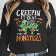 Creepin It Real Monster School Teacher Principal Halloween Women Crewneck Sweatshirt, funny design