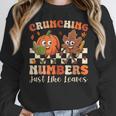 Crunching Numbers Just Like Leaves Pumpkin Fall Teacher Women Crewneck Sweatshirt, funny design Crunching Numbers Just Like Leaves Pumpkin Fall Teacher Women Crewneck Sweatshirt, funny design