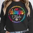 Cultivando Bilingues Dual Language Bilingual Team Teacher Women Crewneck Sweatshirt, funny design