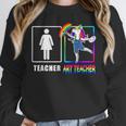 Cute Art Teacher Magical Dabbing Unicorn Artist Women Crewneck Sweatshirt, funny design