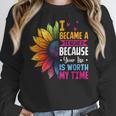 Cute I Became A Teacher Because Your Life Is Worth My Time Women Crewneck Sweatshirt, funny design Cute I Became A Teacher Because Your Life Is Worth My Time Women Crewneck Sweatshirt, funny design