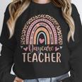 Cute Daycare Teacher Rainbow Leopard Print Childcare Worker Women Crewneck Sweatshirt, funny design Cute Daycare Teacher Rainbow Leopard Print Childcare Worker Women Crewneck Sweatshirt, funny design