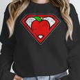 Cute Distressed Super Teacher Superhero Apple Shirt Women Crewneck Sweatshirt, Super Teacher Gifts, funny design