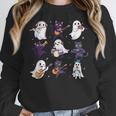 Cute Ghost Cat Playing Musical Halloween Music Teacher Women Crewneck Sweatshirt, funny design Cute Ghost Cat Playing Musical Halloween Music Teacher Women Crewneck Sweatshirt, funny design