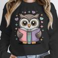 Cute Reading Owl Book Lover Teacher Librarian Bookworm Women Crewneck Sweatshirt, funny design Cute Reading Owl Book Lover Teacher Librarian Bookworm Women Crewneck Sweatshirt, funny design