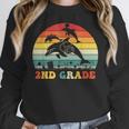 Dolphin Second Grade Back To School Teacher Student Women Crewneck Sweatshirt, funny design