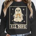 All Done Sign Language Ghost Speech Pathology Teacher Women Crewneck Sweatshirt, funny design All Done Sign Language Ghost Speech Pathology Teacher Women Crewneck Sweatshirt, funny design