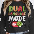 Dual Language Teacher Bilingual Teacher Women Crewneck Sweatshirt, funny design