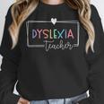Dyslexia Awareness Therapist Reading Specialist Teacher Women Crewneck Sweatshirt, funny design