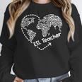 ESL Teacher ESOL Student Cute Heart Shape English Teacher Women Crewneck Sweatshirt, Esl Teacher Gifts, English Teacher Gifts, funny design