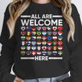 ESL Teacher All Are Welcome Here For Worlds Virtual Teachers Women Crewneck Sweatshirt, Esl Teacher Gifts, funny design