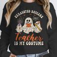 Exhausted Daycare Teacher Is My Costume Halloween Ghost Fun For Men Women Women Crewneck Sweatshirt, funny design Exhausted Daycare Teacher Is My Costume Halloween Ghost Fun For Men Women Women Crewneck Sweatshirt, funny design