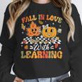 Fall In Love With Learning Fall Teacher Thanksgiving Retro Women Crewneck Sweatshirt, funny design Fall In Love With Learning Fall Teacher Thanksgiving Retro Women Crewneck Sweatshirt, funny design