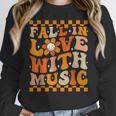 Fall In Love With Music Groovy Thanksgiving Music Teacher Men Women Girls Kids Women Crewneck Sweatshirt, Groovy Teacher Gifts, funny design Fall In Love With Music Groovy Thanksgiving Music Teacher Men Women Girls Kids Women Crewneck Sweatshirt, Groovy Teacher Gifts, funny design
